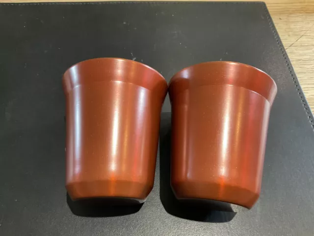 2 X Nespresso Pixie Lungo 5.5 Bronze Metal Coffee Cups TP1802