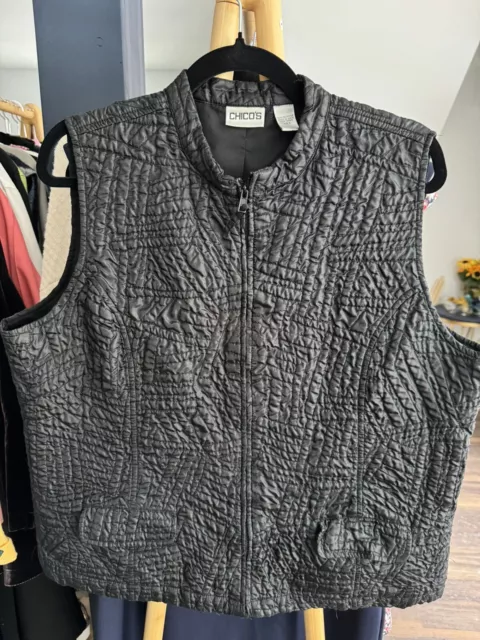 Chicos Vest Size 3 Black