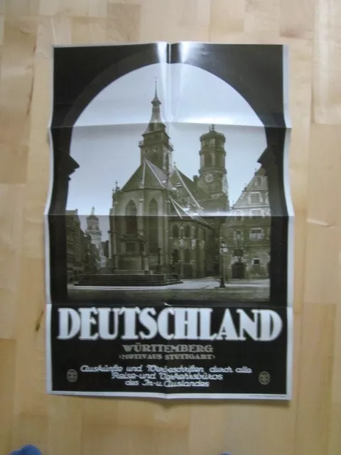 Faksimile Plakat  Württemberg Stuttgart stellt aus