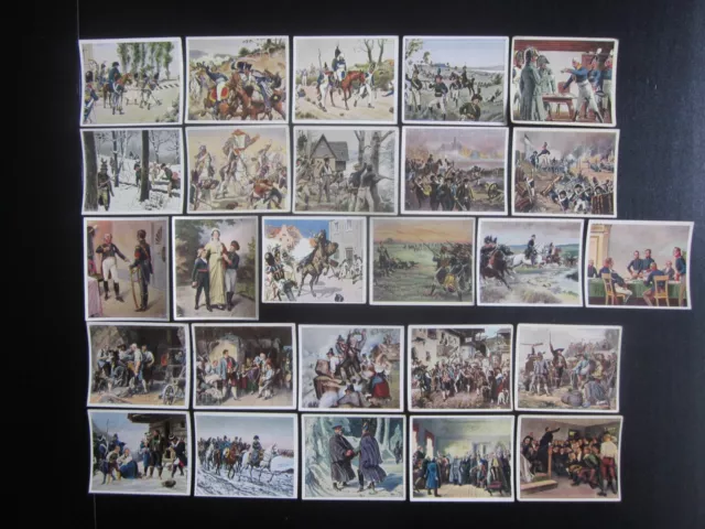 52 German cigarette cards of the Napoleonic Wars (1805-15), issued 1935.