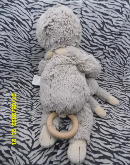 Ce/ Doudou Musical Tex Baby Singe Paresseux Gris Taupe Beige 20/35Cm Etat Neuf 2