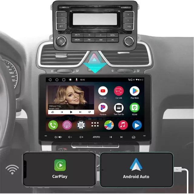 ATOTO 9" Autoradio Stereo 2Din GPS Bluetooth Navi Per Golf 5/6 Seat Skoda Tiguan