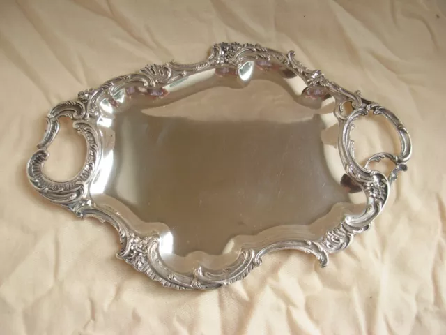 ANTIQUE FRENCH STERLING SILVER TRAY,LOUIS 15 STYLE,LATE 19th.