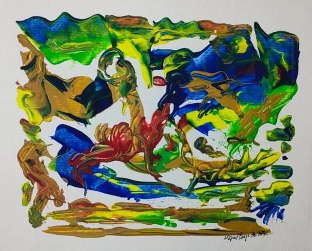 Original acrylic abstract painting. Acrylic on paper.