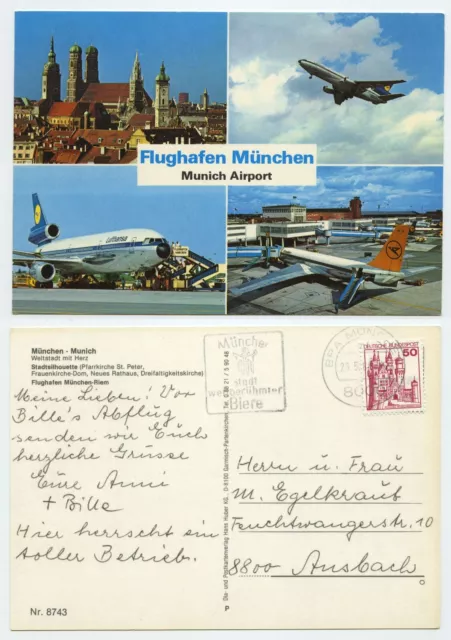 111485 - Munich-Riem Airport - postcard, run 26.5.1980