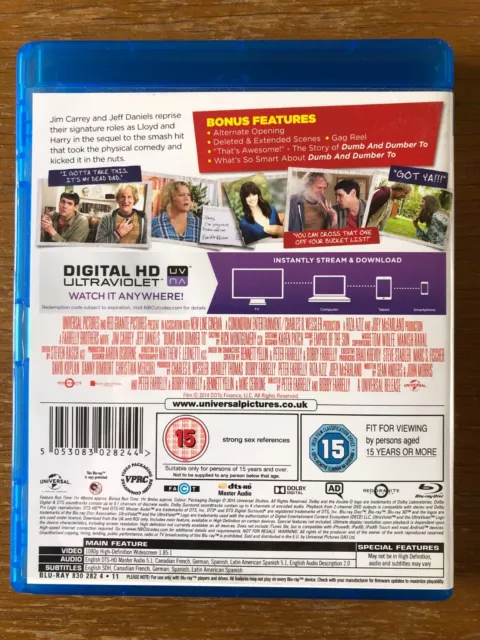 Blu Ray Bundle  Dumb & Dumber To/North By Northwest/Flash Gordon/Anna/Young Guns 3
