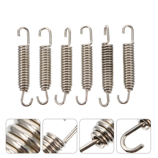 6 Pcs Motorcycle Exhaust Pipe Spring Steel Swivel Springs Silencer