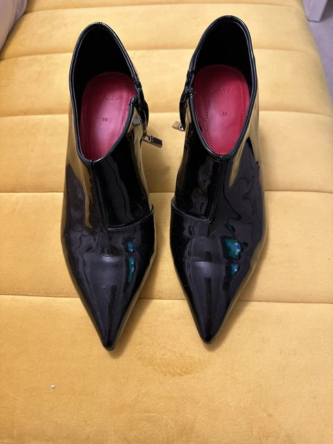 Black patent boots size 3 sale