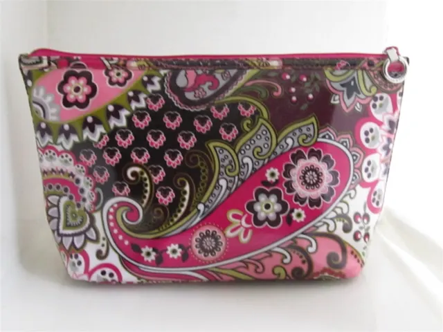 Vera Bradley Very Berry Pink LG TOILETRY Bag Travel MakeUp Cosmetic Plastic NEW