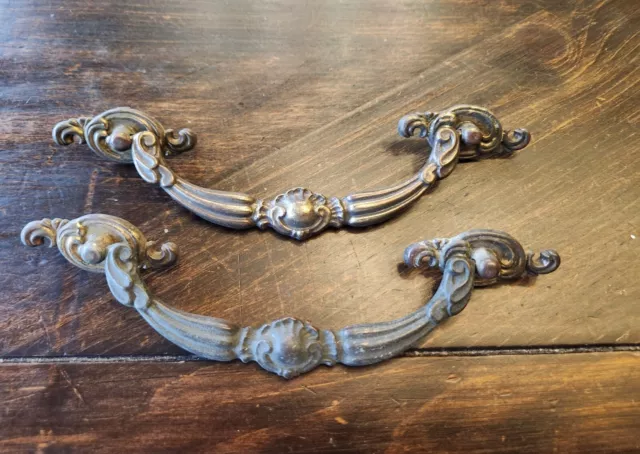 Vintage furniture handles drawer pulls antique French Provincial