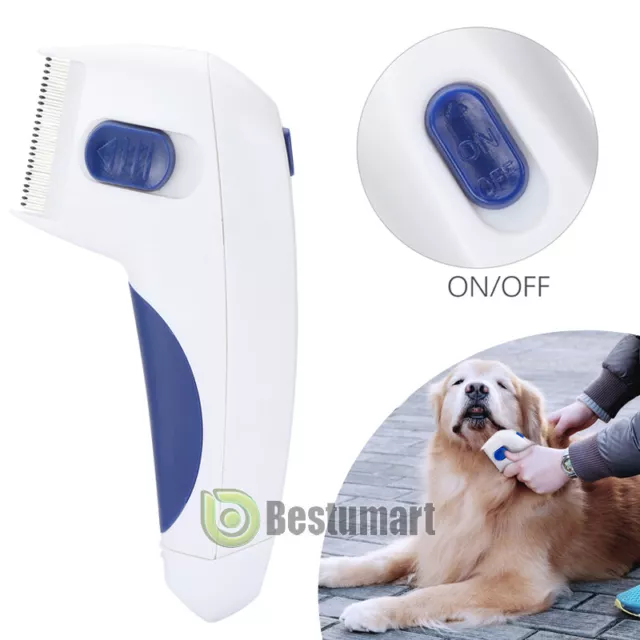 Electric Flea Comb Brush Lice Remover for Dog Cat Pet Safe Anti Tick Control