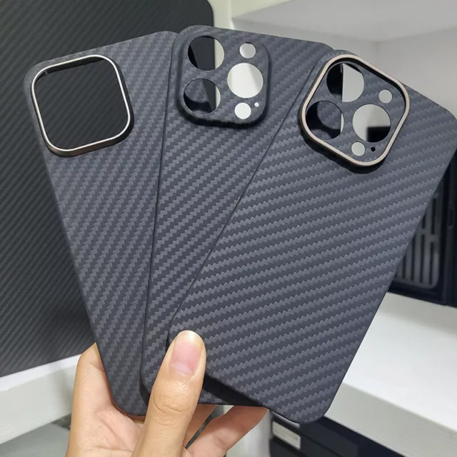 Genuine Aramid Carbon Fiber Case For iPhone 15 Pro Max 5G Ultrathin Bumper Cover