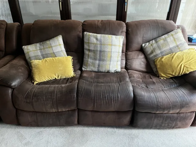 Recliner 3 seater sofa and chair used