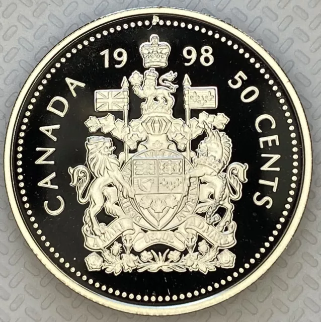1998 Canada 50 Cents Proof Silver Half Dollar Heavy Cameo Coin