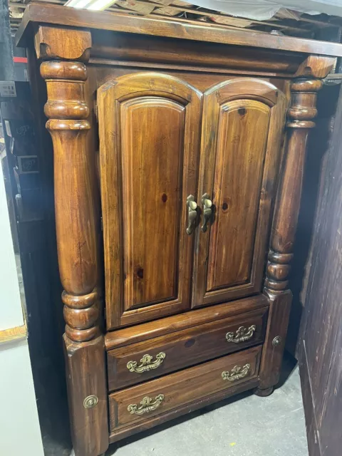 Large Vintage Wardrobe Armoire Cabinet