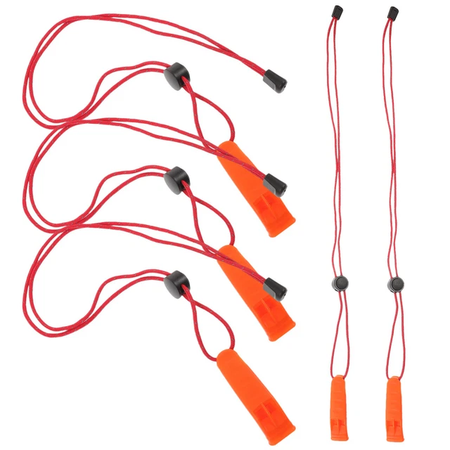 5Pcs Emergency Whistle with Lanyard for Safety Survival