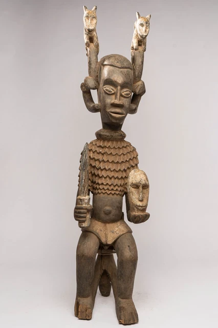 F028 - Art Tribal Premier Africain, Statue Ancienne Ikenga Igbo, Nigeria