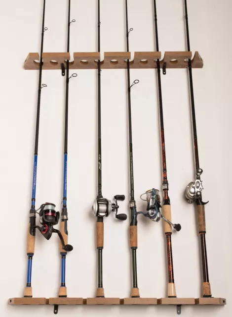 5 FISHING ROD Pole Reel Offshore Holder Garage Ceiling Wall Mount
