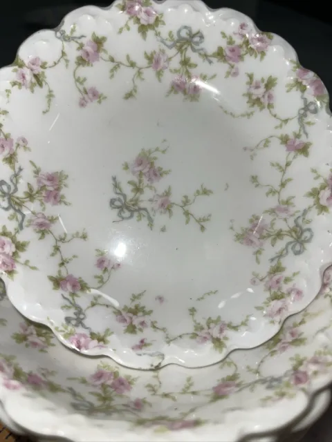 Theodore Haviland Pink Roses Floral Scalloped Small Dessert Bowl Limoges France 2