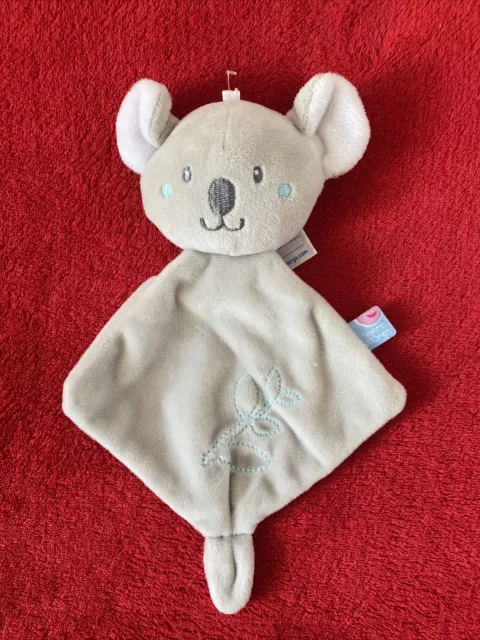 🇫🇷doudou Koala Panda Gris Taupe Brodé Fleur Bleue SUCRE D ORGE 100 % NEUF