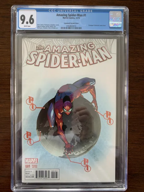 Amazing Spider-Man #1 CGC 9.6 (Marvel 2015)  Camuncoli variant.  Rare!