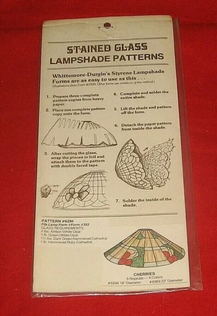 Tiffany-Lampenschirmvorlagen , Whittemore-Durgin , Pattern , Nr. 6294 CHERRIES