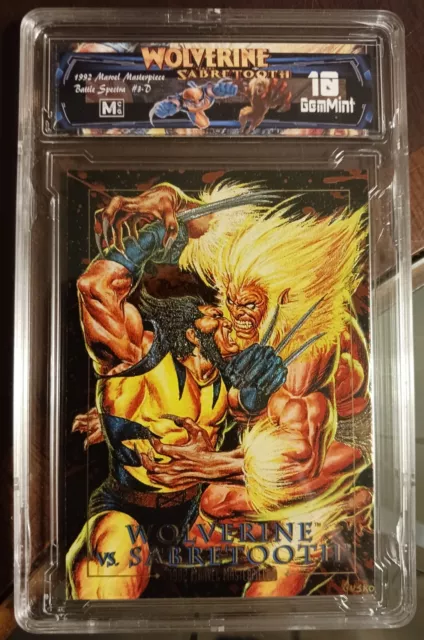 Wolverine vs Sabertooth 1992 GM10 POP 3 !! Marvel Masterpieces & GM COMIC FREE! 