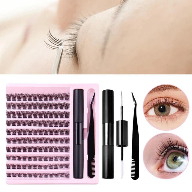 120Pcs DIY Lash Extension Kit Individual Lashes Cluster D Curl A