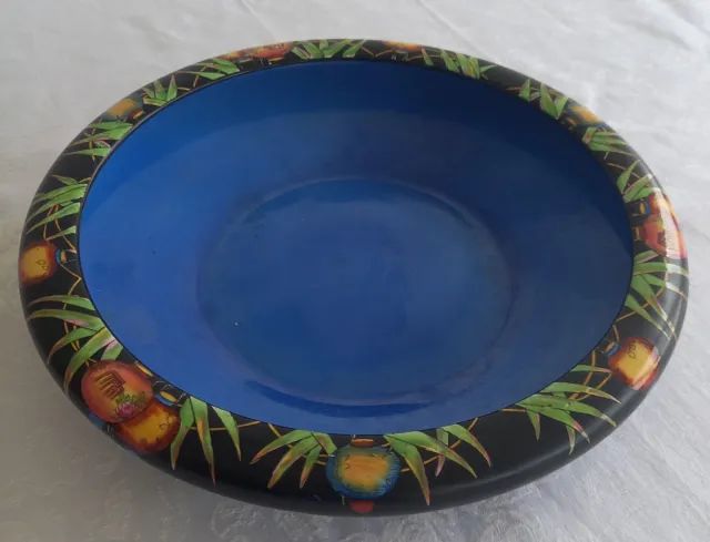 Rare Crown Ducal Art Deco Large Lustre Ware Shallow Bowl "Chinese Lanterns"