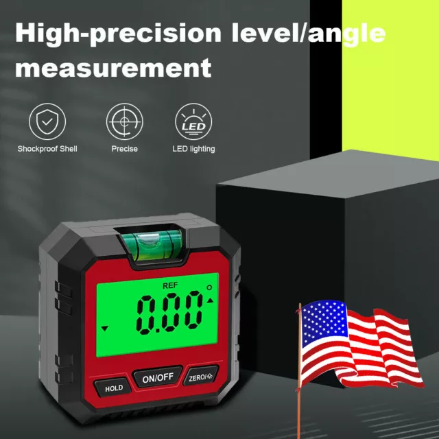 Red LCD Magnetic Digital Inclinometer Level Box Gauge Angle Finder Protractor US 2