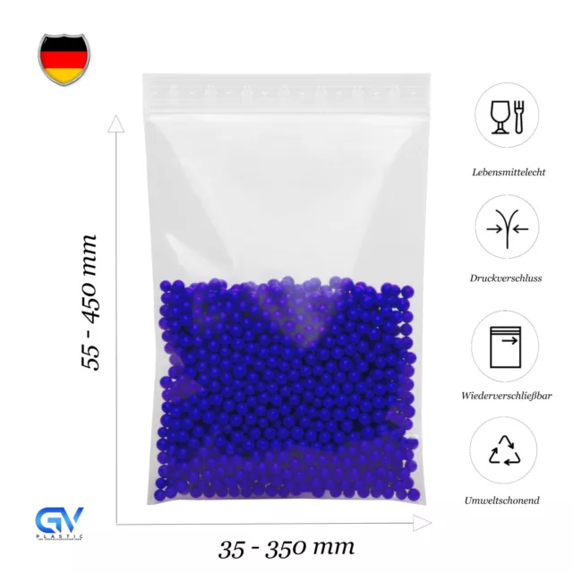 Druckverschlussbeutel Folienbeutel ZIP Beutel Schnellverschluss LDPE 50mµ Tüten 3