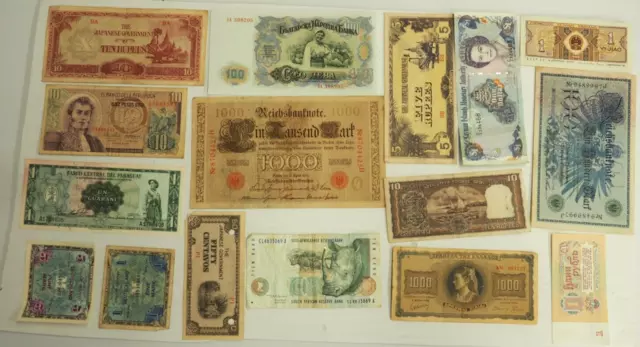 Lot of 16 Foreign Banknotes World Paper Money - FREE SHIPPING! Lot 4-4/27