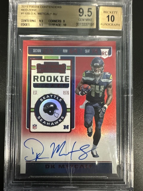 2019 Contenders DK Metcalf Red Zone Rookie Auto BGS 9.5 Seahawks SP RC !