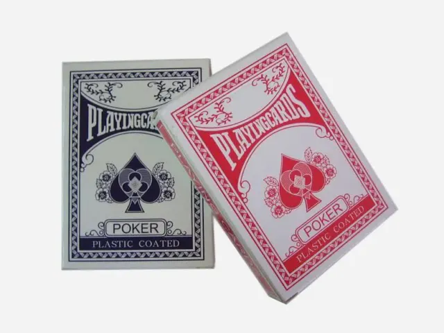 12 Decks of Professional Plastic Coated Playing Cards Poker Size - Red or Blue