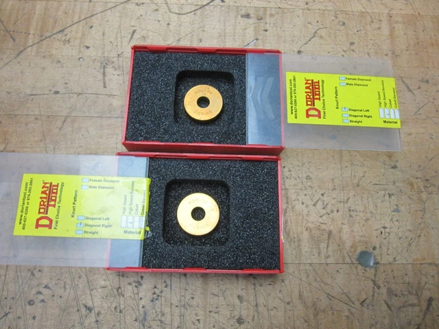 (1 pair) MDL-96 & MDR-96 Dorian fine tooth diagonal knurling wheels set