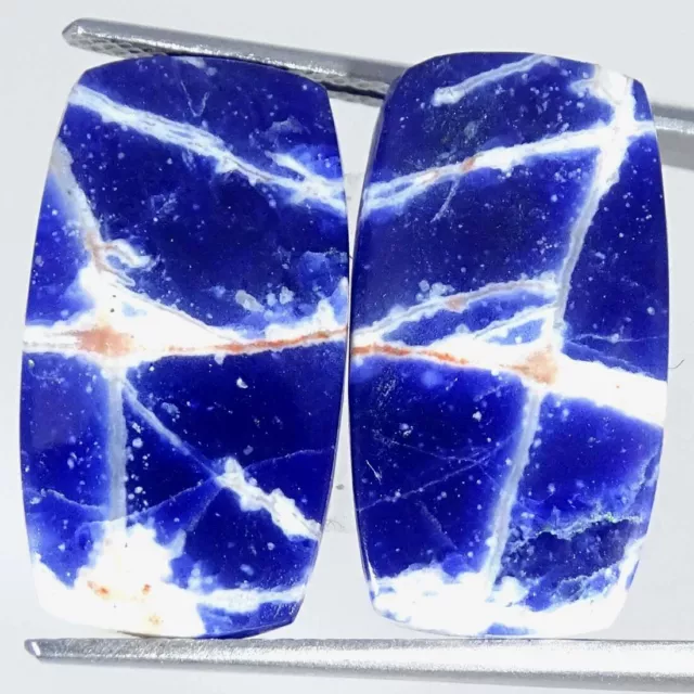 14.50Cts Natural Sodalite Pair Cushion Cabochon Loose Gemstones