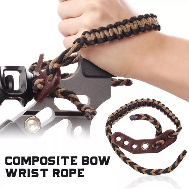 Archery Compound Bow Wrist Sling Braided Cord Rope Adjustable Wrist Strap