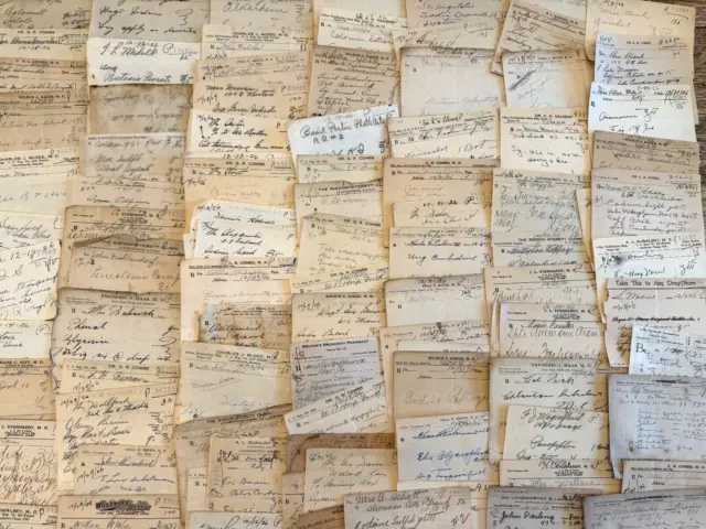 Lot of 100 Antique RX Doctor Prescription Slips 1920s Obsolete Leavenworth KS C