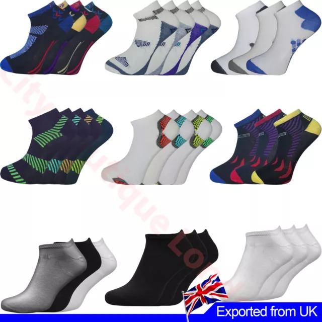 Mens Trainer  Pack  6 12  Ankle Socks Cotton Rich Low Cut  Sports Size 6 - 11