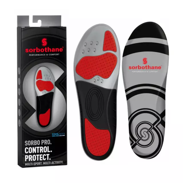 Sorbothane Sorbo Pro Shoe Insoles Arch Support Sports Running Shock Absorbing