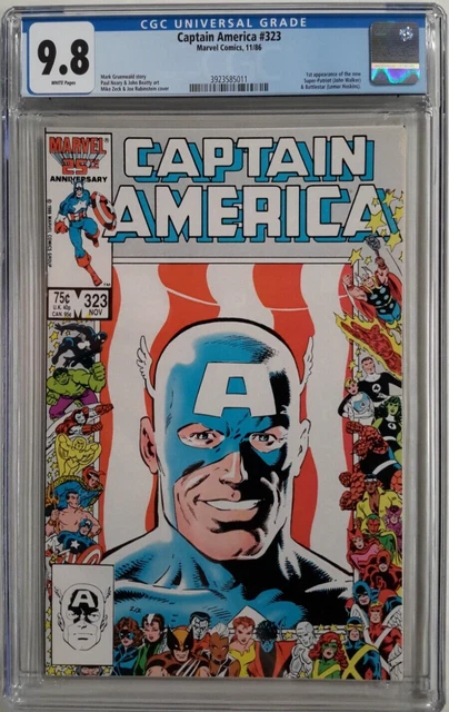 🔥Captain America #323 Cgc 9.8*1986 Marvel*1St App. Of John Walker Super Patriot