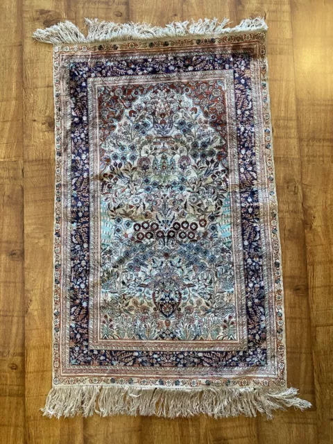 120x66cm Hereke original Seidenteppich Türkei Handarbeit