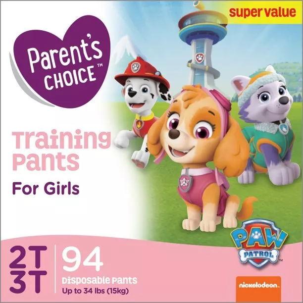 PARENTS CHOICE TRAINING Pants Girls Paw Patrol size 2T/3T Super Value  94Count $24.99 - PicClick