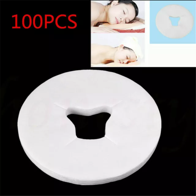 100 piezas cubierta de orificio de respiración facial desechable para mesa de masaje con HE