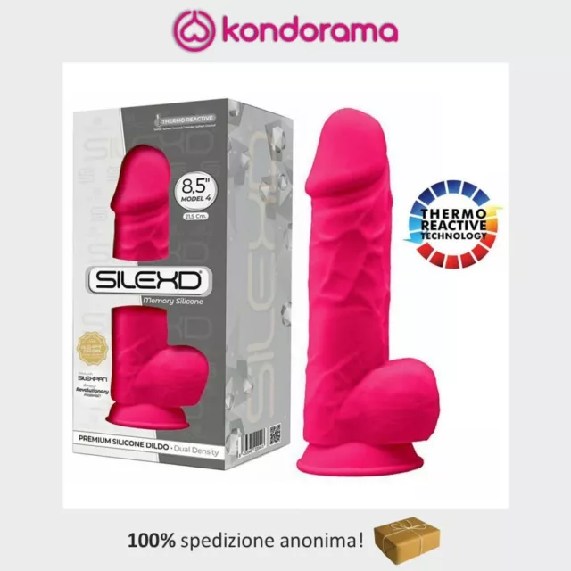 SilexD fallo realistico dildo in silicone rosa doppio memory termoreattivo 22 cm