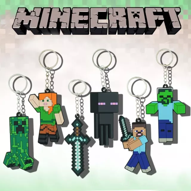 Lizenzierte Minecraft Schlüsselanhänger Partytasche Fülltasche Clips Kinder Geschenk Gamer Schlüsselanhänger