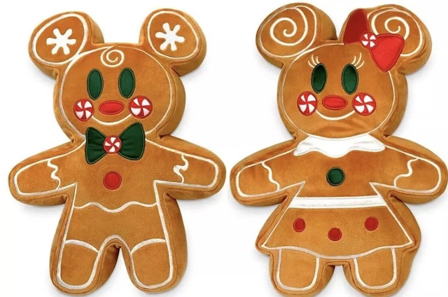 Gingerbread Scented 12" Plush Mickey AND Minnie Set Disney Christmas New