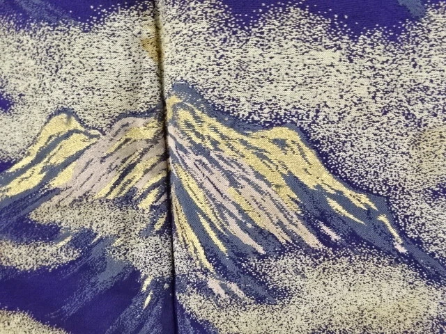 6873925: Japanese Kimono / Antique Omeshi Kimono / Woven Mountain