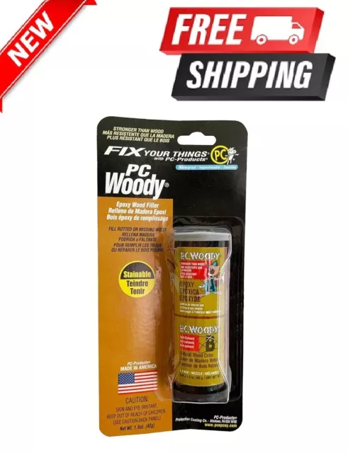 PC Products PC-Woody Wood Repair Epoxy Paste, Two-Part 1.5 oz in Two Jars, Tan