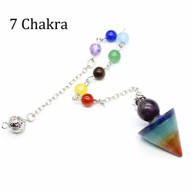 Natural Crystal Chakra Pendulum Beads Chain Arrow Reiki Dowsing Gift Amulet Yoga